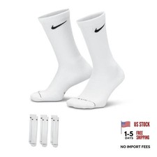 Nike Unisex Adult Everyday Elevated Crew Socks 3-Pack Medium White/Black