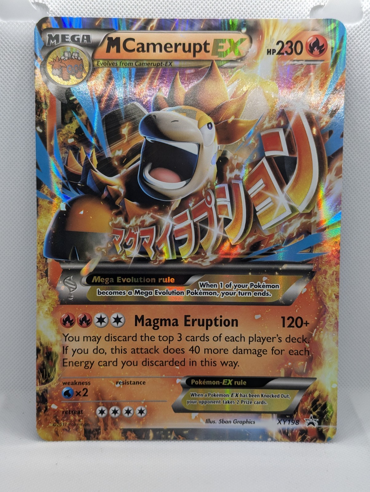 Pokémon TCG Mega M Camerupt EX #XY198 Black Promo Star Card JUMBO Oversized LP