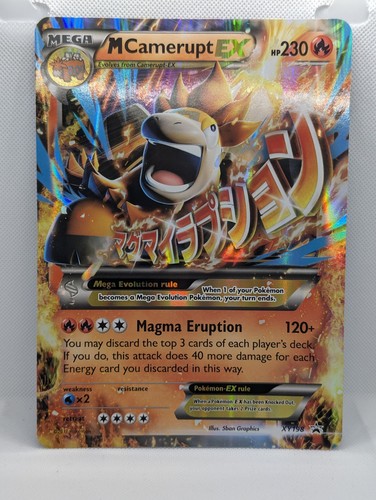 Pokémon TCG Mega M Camerupt EX #XY198 Black Promo Star Card JUMBO Oversized LP