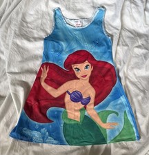 VTG 90s Disney Store Little Mermaid Ariel Nightgown Girls Sleep Dress XS 4/5