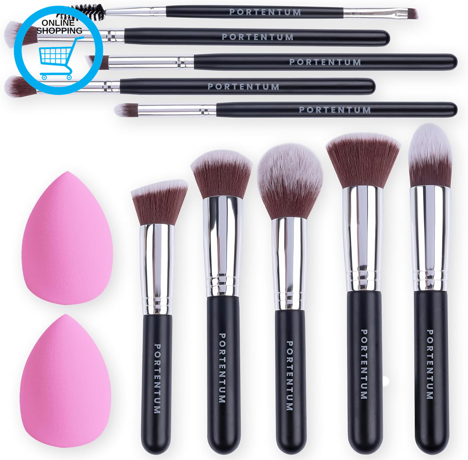 Makeup Kit - 12Pcs Premium Synthetic Kabuki Foundation Face Powder Concealers Ey