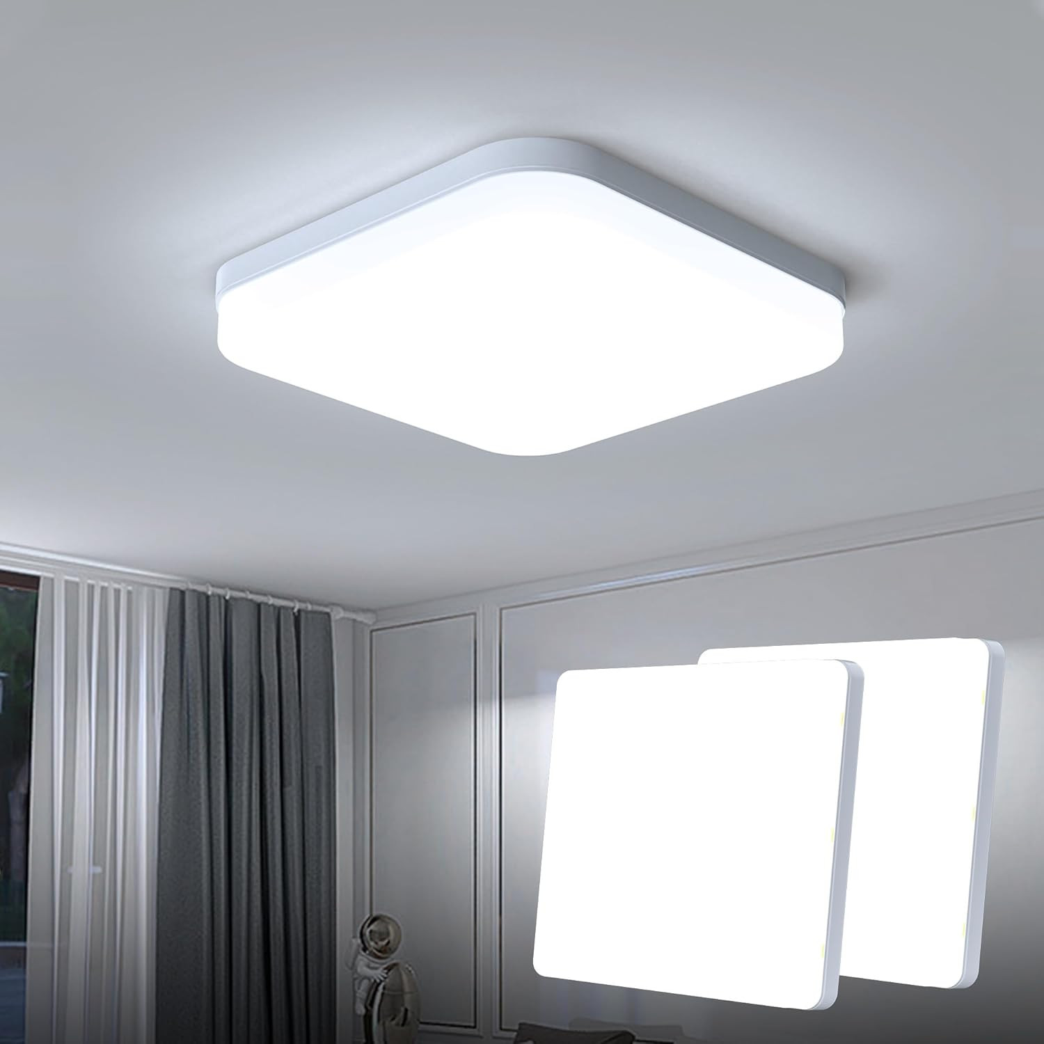 Plafoniera LED 36W IP44 Quadrata 3240LM 6500K Facile Montaggio