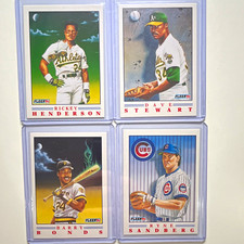 Fleer 1991 Illustrated Baseball Card Lot 4 Henderson Stewart Bonds Sandberg