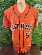 Houston Astros Baseball Pro Cut Worn Nameplate Removed Orange Jersey #54 Size 44