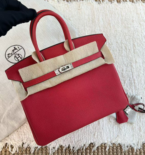 AUTH Hermès Birkin 25 Rouge Pivoine Togo Leather Gold Hardware Top Handle Bag1