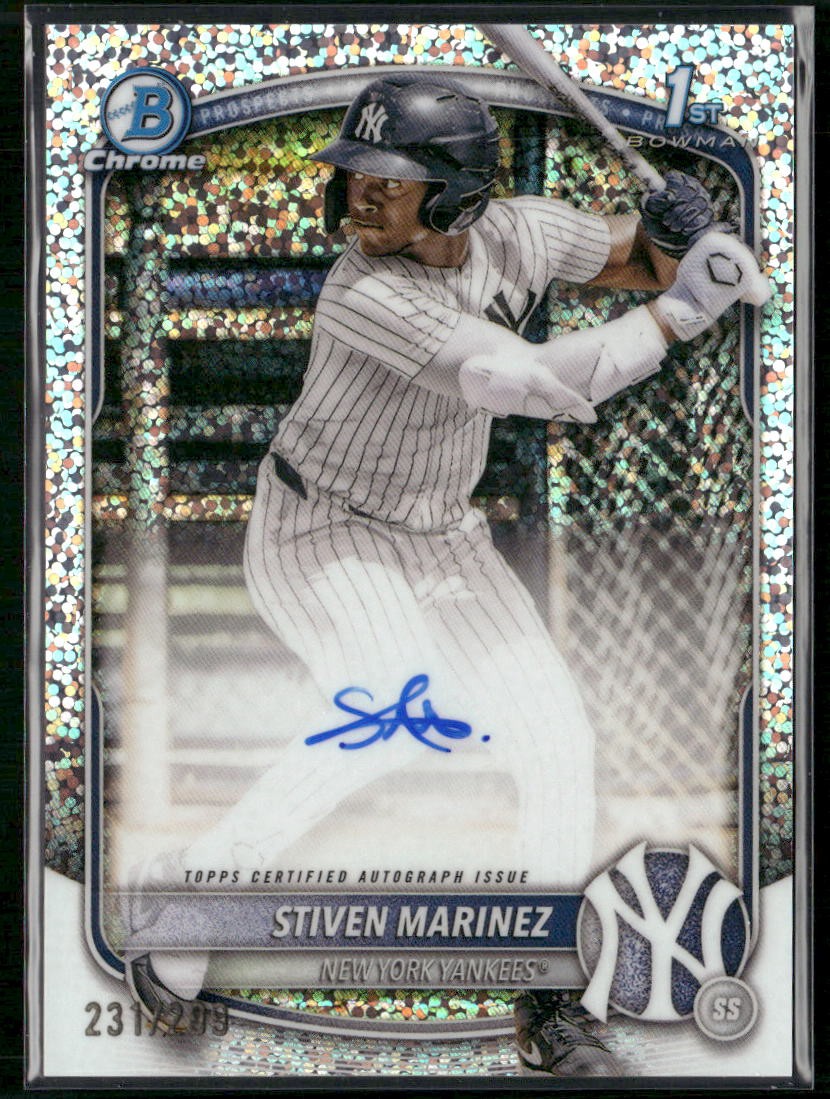 2025 Bowman Chrome #CPA-SMA Stiven Marinez Prospect Autographs Speckle #/299