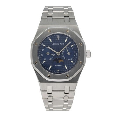Audemars Piguet Royal Oak 25594ST Blue Dial Moonphase Mens Watch Box Papers