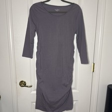 Isabel Maternity by Ingrid & Isabel Long Sleeve Ruched Side Midi Dress Medium 