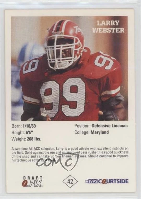 Courtside Draft Pix 1992 automático Larry Webster #42 novato automático radiocontrol Foto 2 de 2