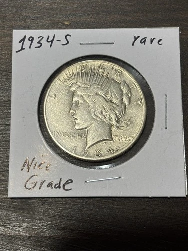 1934-S Silver Peace Dollar ✪ BU Gem ✪ Beautiful Silver Coin ✪ RARE ✪ Nice Grade