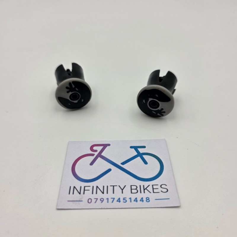 Lizard Skins DSP Bar Tape Handlebar End Plugs - Grey and Black