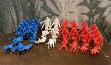 42 Vintage Plastic Astronaut Spaceman Figures MPC 1960s 1970s Red White Blue