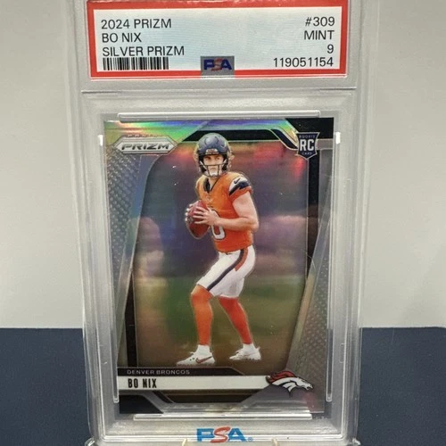 2024 Panini Prizm - Rookies Bo Nix #309 Silver Prizm (RC) PSA 10