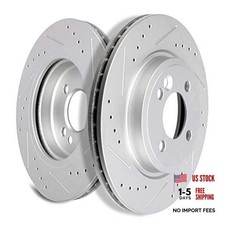 Brake Rotors Kits - 2 Front Drilled Slotted Brake Rotors for 2002-2006 for