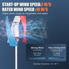 3000W 24V Vertical Axis Wind Power Turbine Generator Controller Windmill Kit-