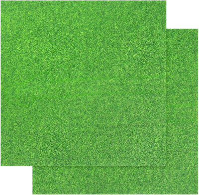 2 Pcs Fake Grass for Crafts 12X12 Inches Artificial Grass Miniature Fake Garden