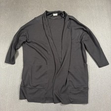 Pact Cardigan Size M/L Airplane Wrap Black Open Front Organic Cotton
