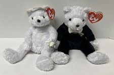 Ty Beanie Babies Bride Groom Plush Bear Set 2002
