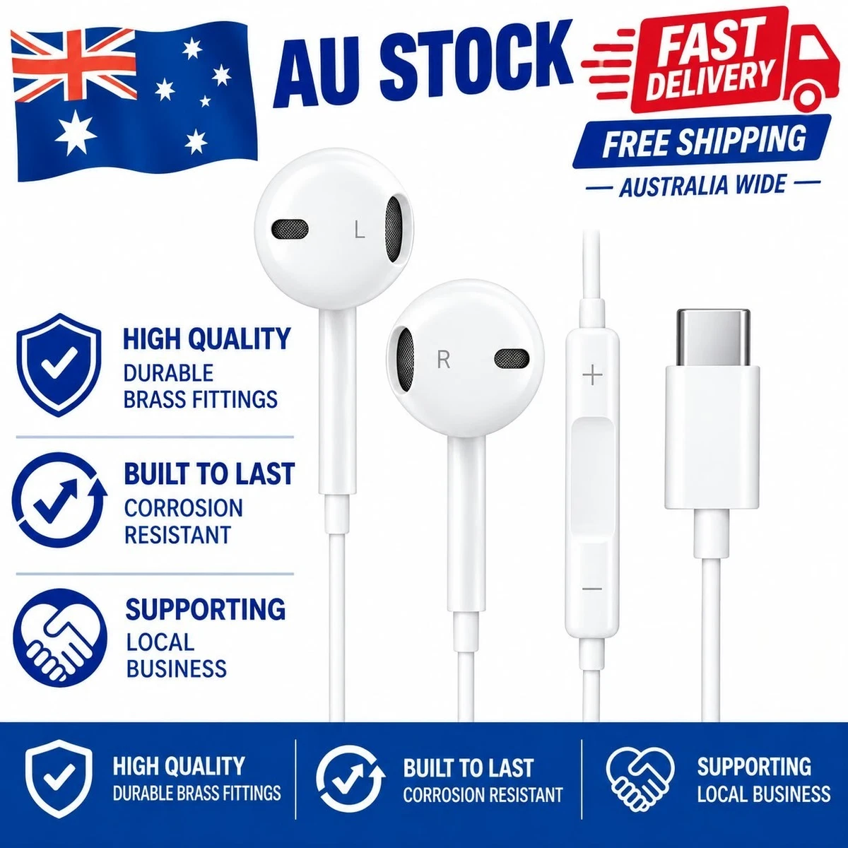 USB Type C Headphones Earphone MIC Headset For Samsung Android iPhone 15 16 17