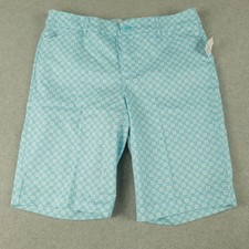 St John's Bay Shorts Womens 12 Classic Fit Bermuda Secretly Slender Blue NWT