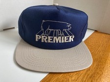 VINTAGE PIG FARM PREMIER EMBROIDERED TRUCKERS HAT CAP NOS MINTY! USA MADE
