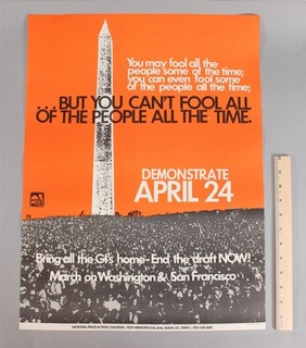 Vintage National Peace Action Coalition ANTI WAR Vietnam Protest Poster NR