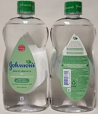 (2 Ct) Johnson & Johnson's Baby Oil - Aloe Vera & Vitamin E - 20.0 Oz. Each