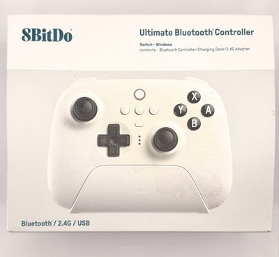 8BitDo Ultimate Bluetooth Controller, Nintendo Switch, White (w/ Charging Dock)