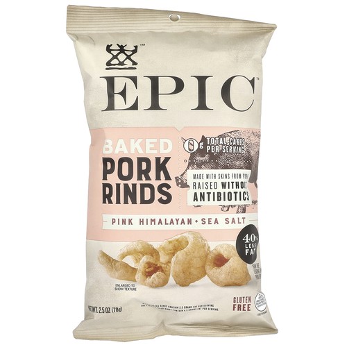 Baked, Pork Rinds, Pink Himalayan + Sea Salt, 2.5 oz (70 g)