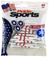 3-1/4" Pride Performance Wood Golf Tees - Special Edition Stars and Stripes -...