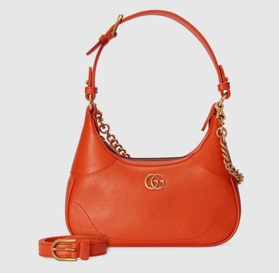 NEW GUCCI APHRODITE ORANGE LEATHER SMALL SHOULDER CHAIN BAG | eBay