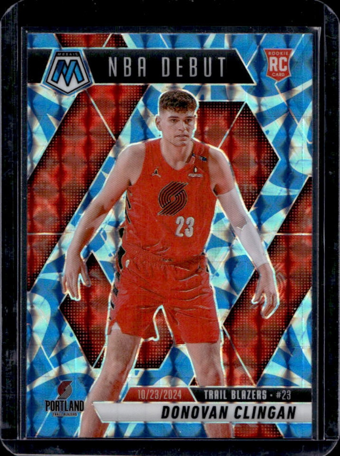 2024-25 Panini Mosaic Donovan Clingan RC Reactive Blue Mosaic NBA Debut #261
