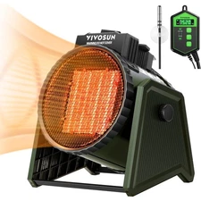 VIVOSUN Portable Greenhouse Electric Heater w/ Digital Thermostat 160 Sqft