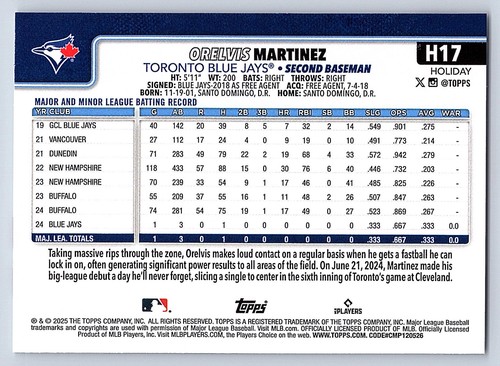 2025 Topps Holiday Base  # H 1 - H 200  - PICK YOUR CARDS - 第 32/318 張圖片