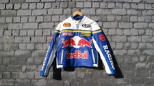 Red Bull Vintage Racing Leather Jacket Formula One Car Genuine Leather Jacket