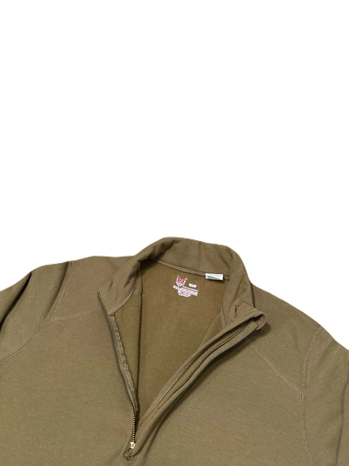 DriFire Para Hombre 1/4 Cremallera Pullover Sudadera Cuello Simulado Manga Larga Talla Pequeña Marrón Foto 3 de 4