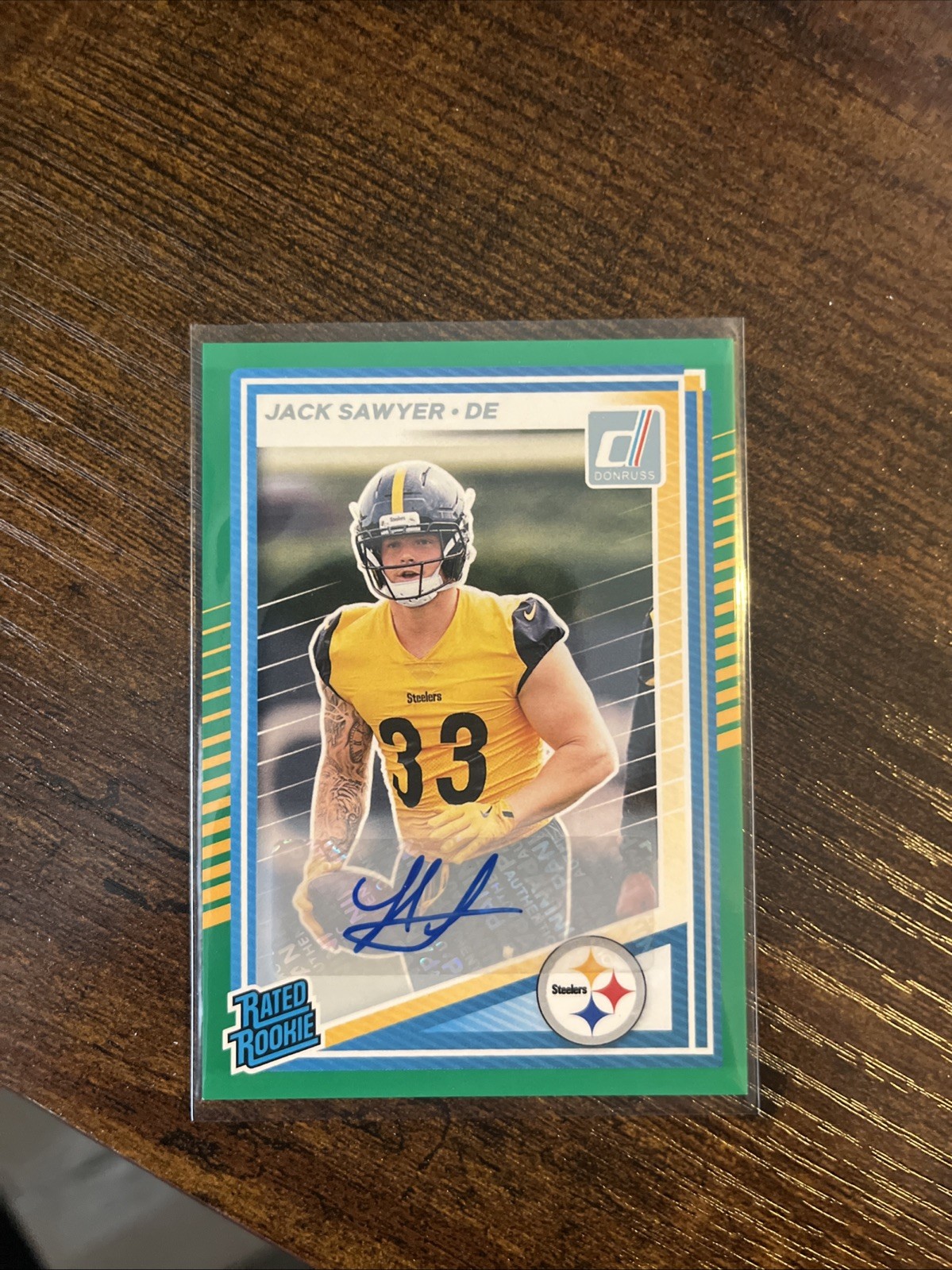 2025 Donruss Green Press Proof Jack Sawyer Rated Rookie Auto (RC)