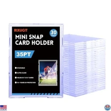 30-Pack Mini Snap Card Holders - Durable UV-Resistant Cases for Sports & Trading