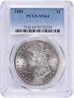 1883 Morgan Silver Dollar MS64 PCGS