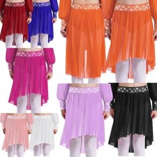 Kids Girls Dress Ballet Skirt Sheer Mesh Dancewear Elastic Waistband Costumes