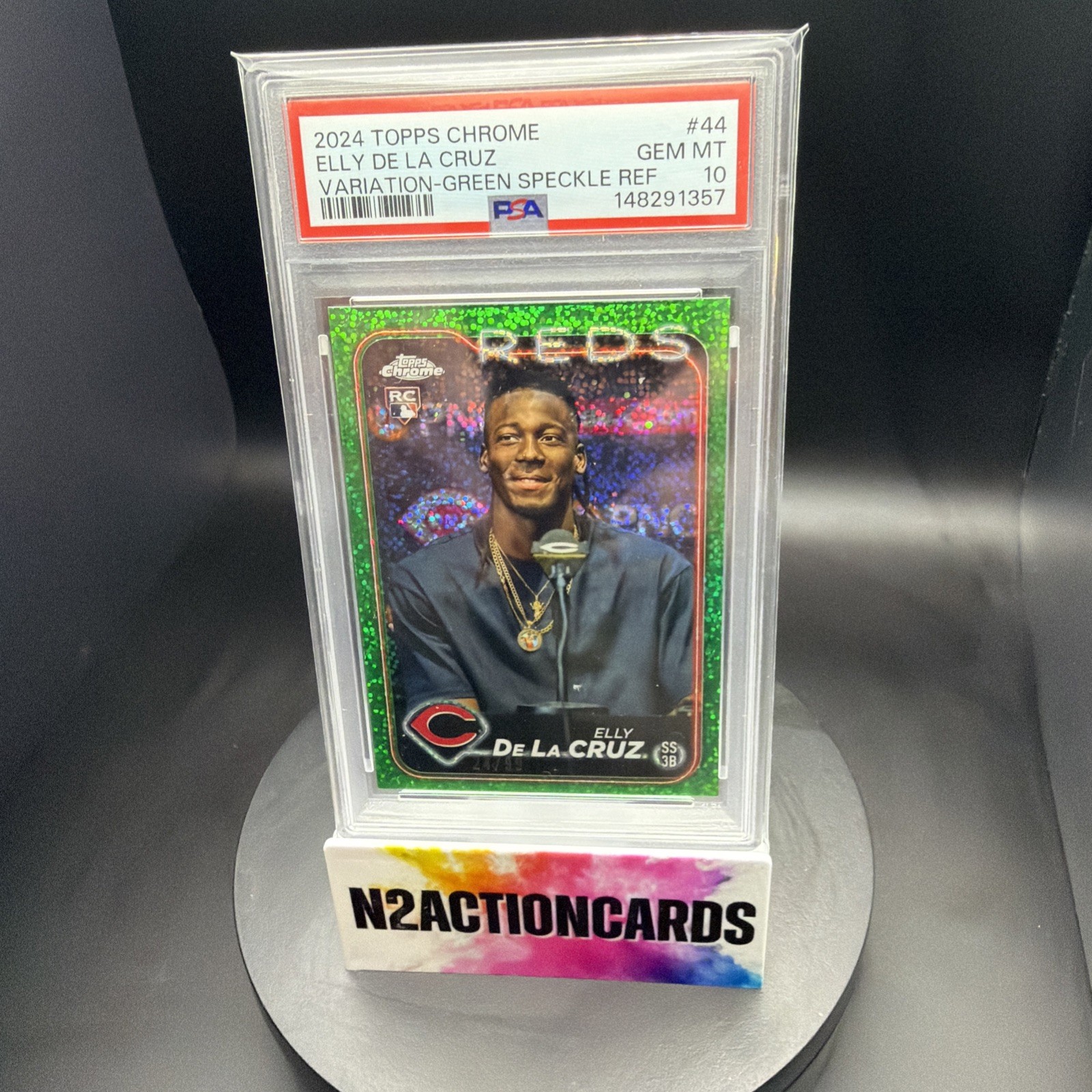 2024 Topps Chrome -Elly De La Cruz #44 Green Speckle /99 (RC) Image Variation 🔥