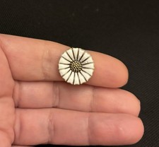 Georg Jensen Gilded Sterling Silver 18 mm Daisy Ring Few Crackes Size M 1/2