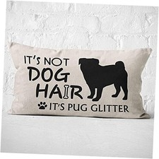 Pug Gifts - Pug Decor Pillow Covers, Linen Cushions for Bedroom 12x20, White