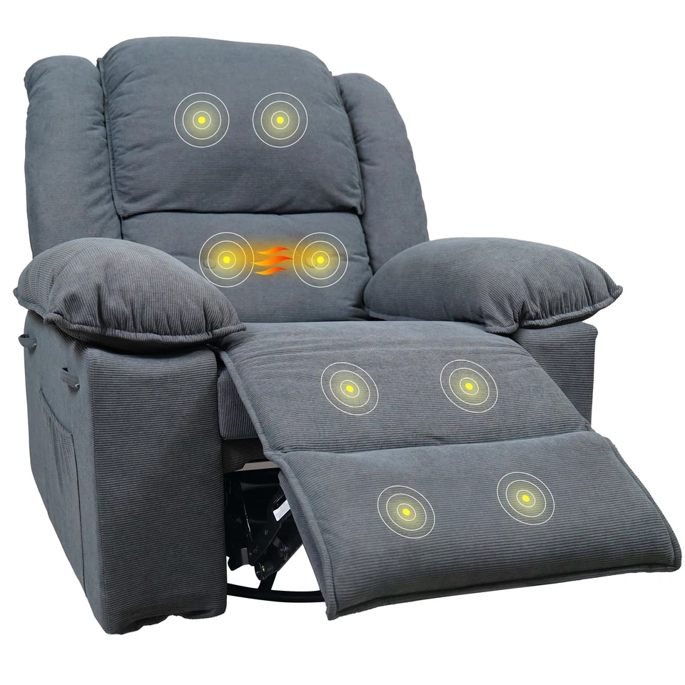 Silla reclinable basculante giratoria de masaje FLEXISPOT, mecedora con calor y USB Foto 4 de 4