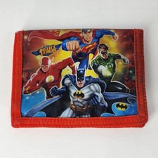 Vintage / Retro JUSTICE LEAGUE Nylon Superhero Bi Fold Wallet - Superman-Batman