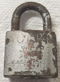 Vintage ACLRR (Atlantic Coast Line RR) Corbin Cabinet Lock Co. Signal Padlock