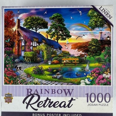 NIB Master Pieces  Rainbow Retreat  1000 Piece Puzzle