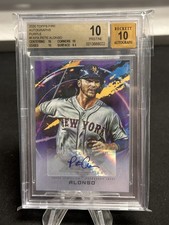 PETE ALONSO 2020 TOPPS FIRE PURPLE AUTOGRAPH /50 BGS 10 PRISTINE 10 AUTO