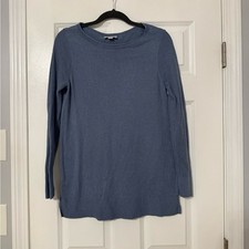 Loft Outlet Blue Waffle Sleeve Tunic Sweater Size M