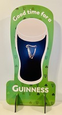 Guinness Promo Sign  30” X 15” “Good Time For A Guinness” Rare  (Dual Sided)